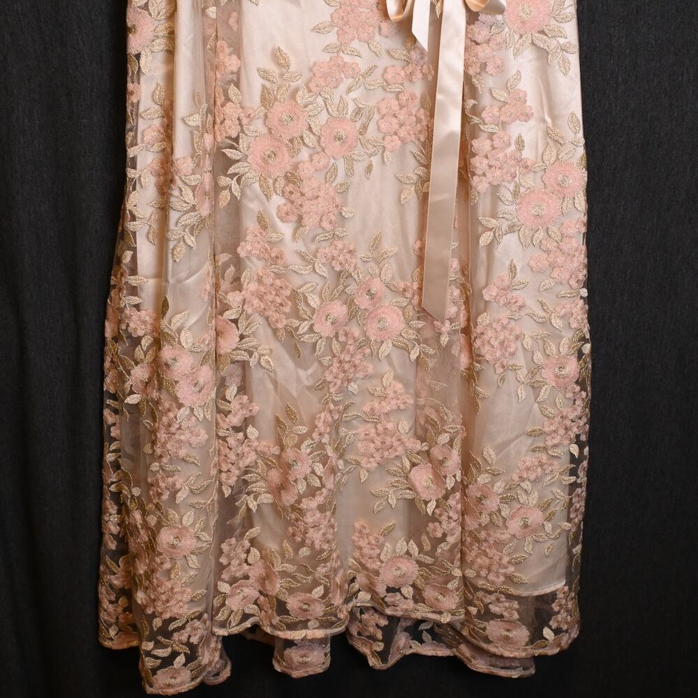 NEW Tahari Women's 14 Arthur S. Levine Champagne Petal Floral Dress NWT - Picture 2 of 10